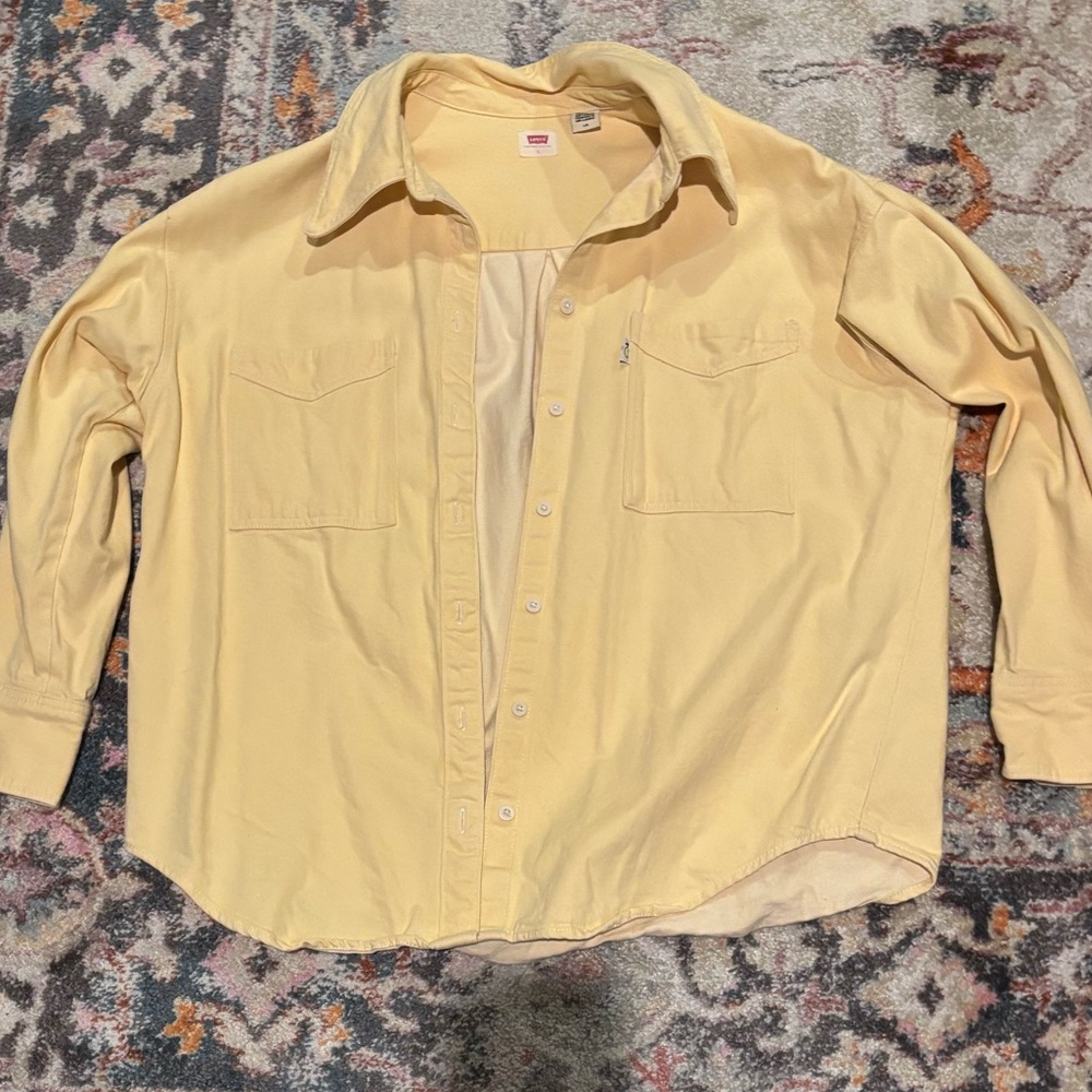 Levi's Unisex Light Yellow Shirt Jacket Large